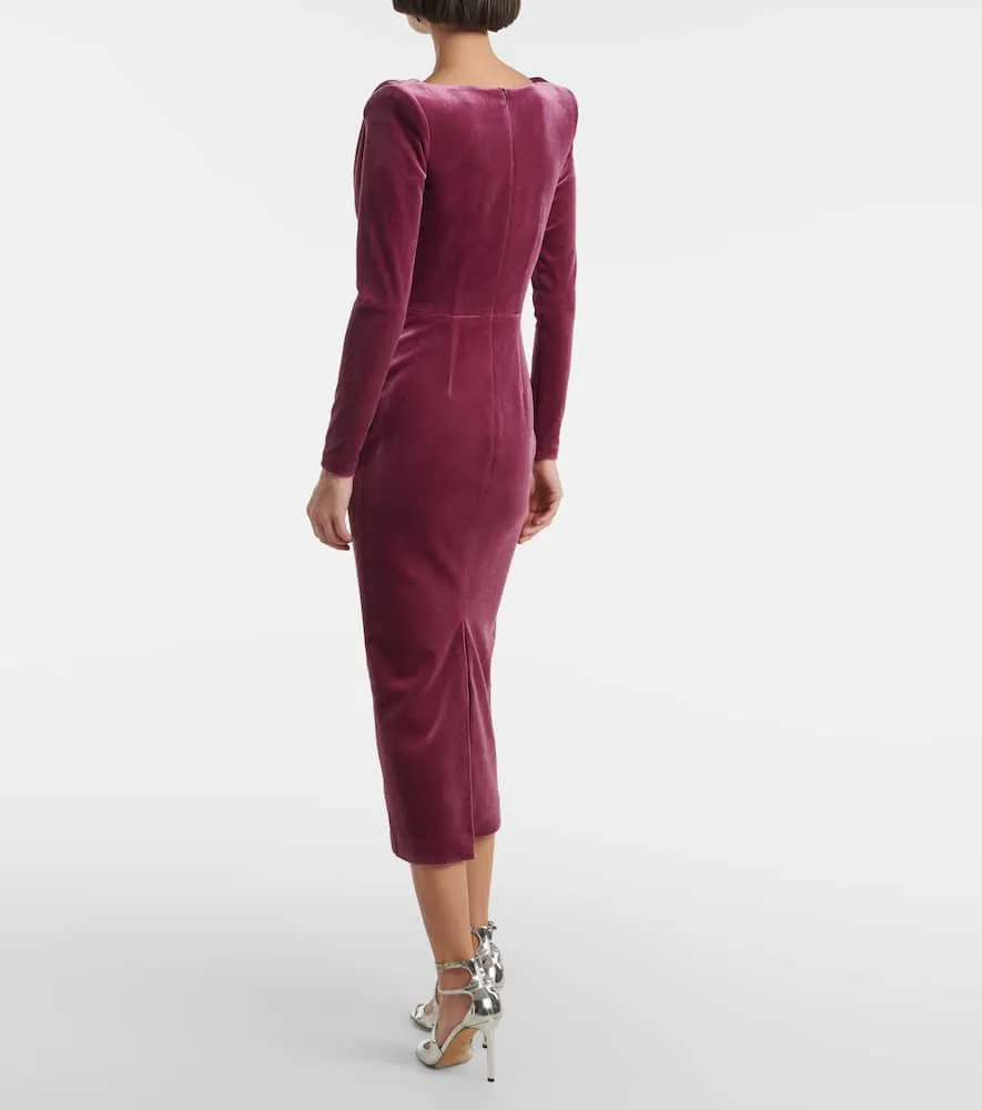 Alex Perry Draped velvet midi dress