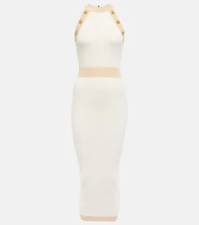 Balmain Ribbed-knit midi dress