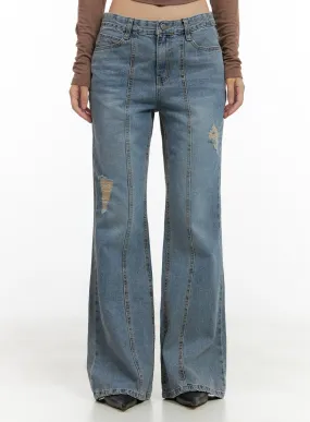 Bianca Destroyed Stitch Bootcut Jeans CG423