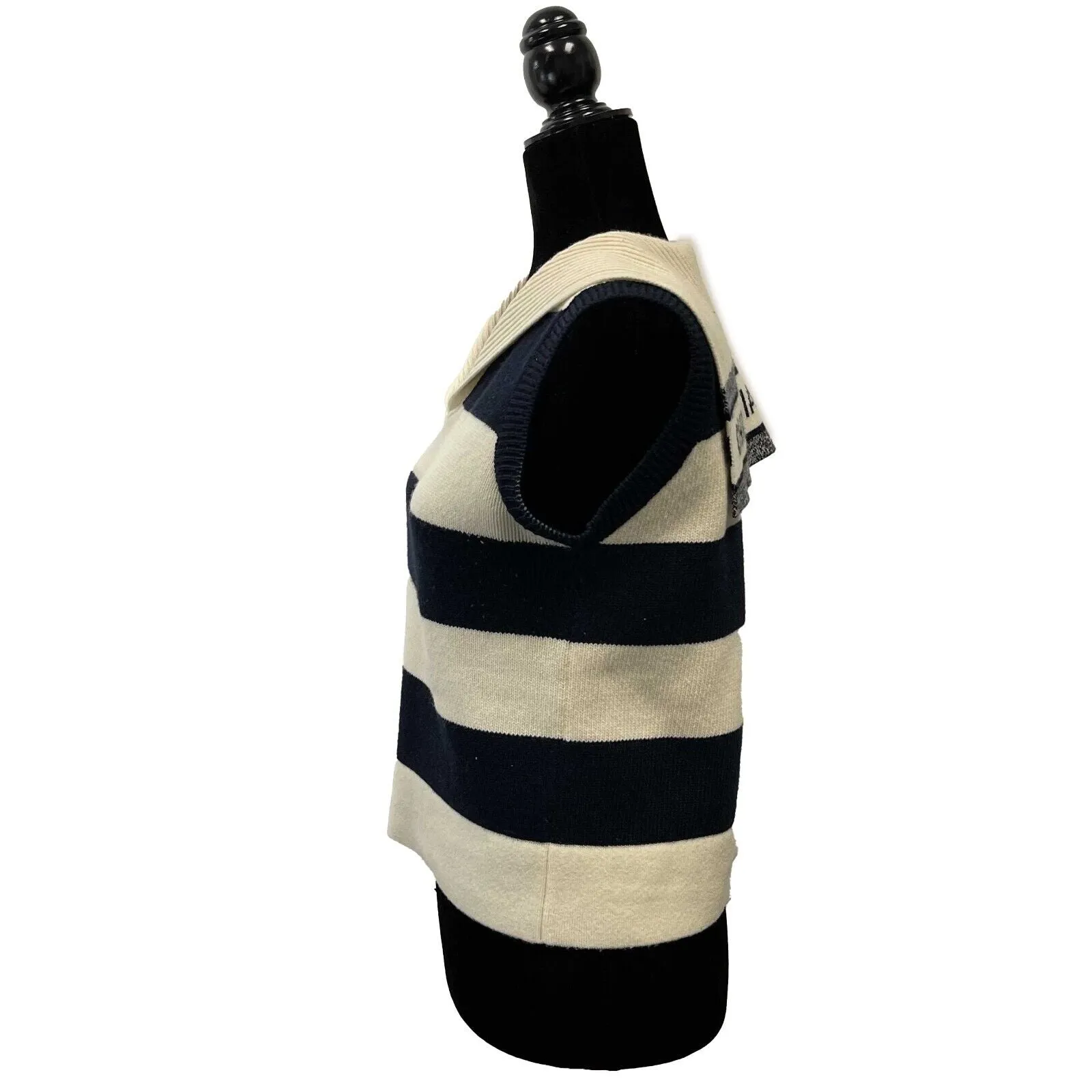 Christian Dior Marinire motif RARE Sailor Sleeveless Sweater Navy Top 34 US 2