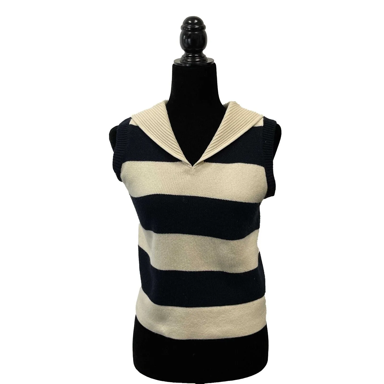 Christian Dior Marinire motif RARE Sailor Sleeveless Sweater Navy Top 34 US 2