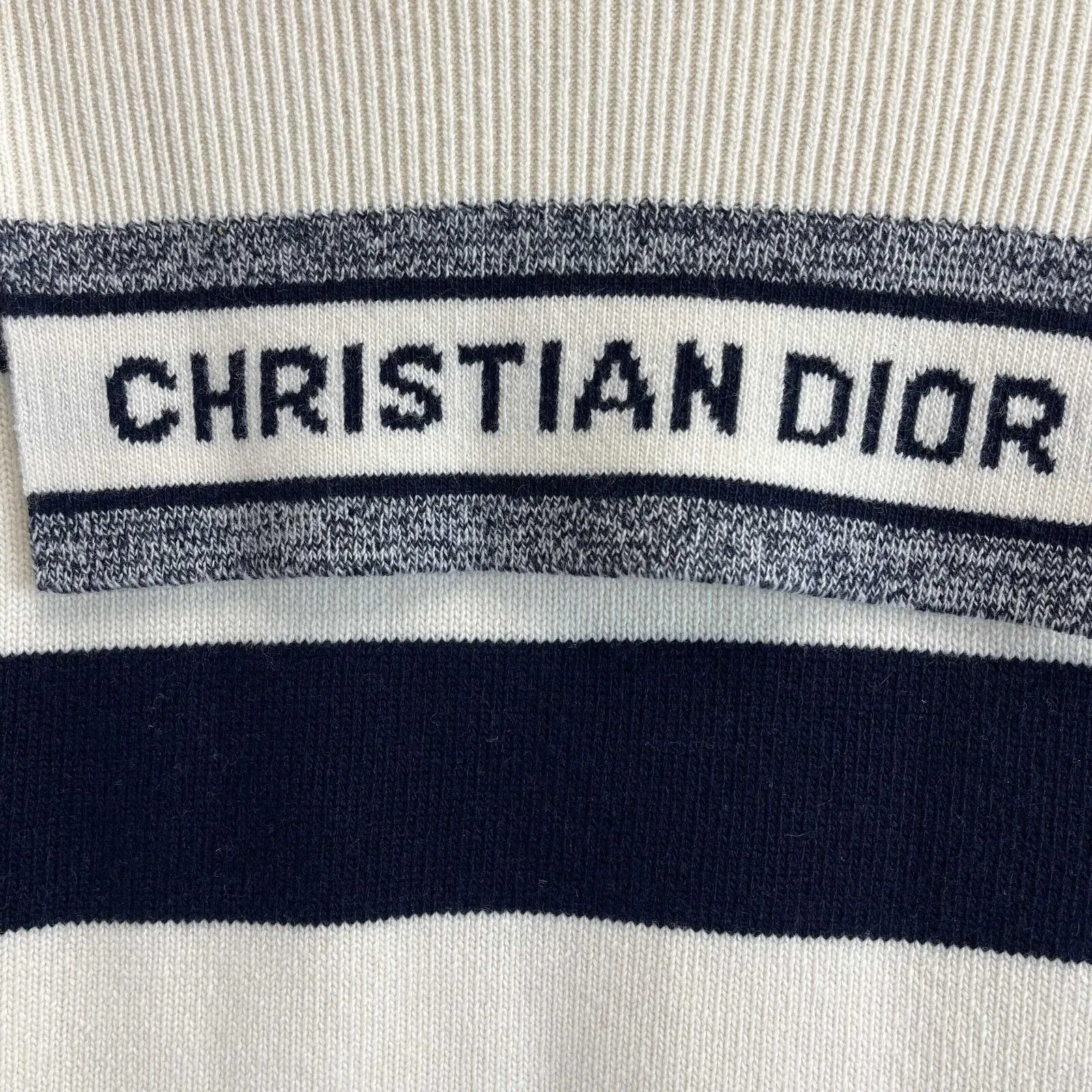 Christian Dior Marinire motif RARE Sailor Sleeveless Sweater Navy Top 34 US 2