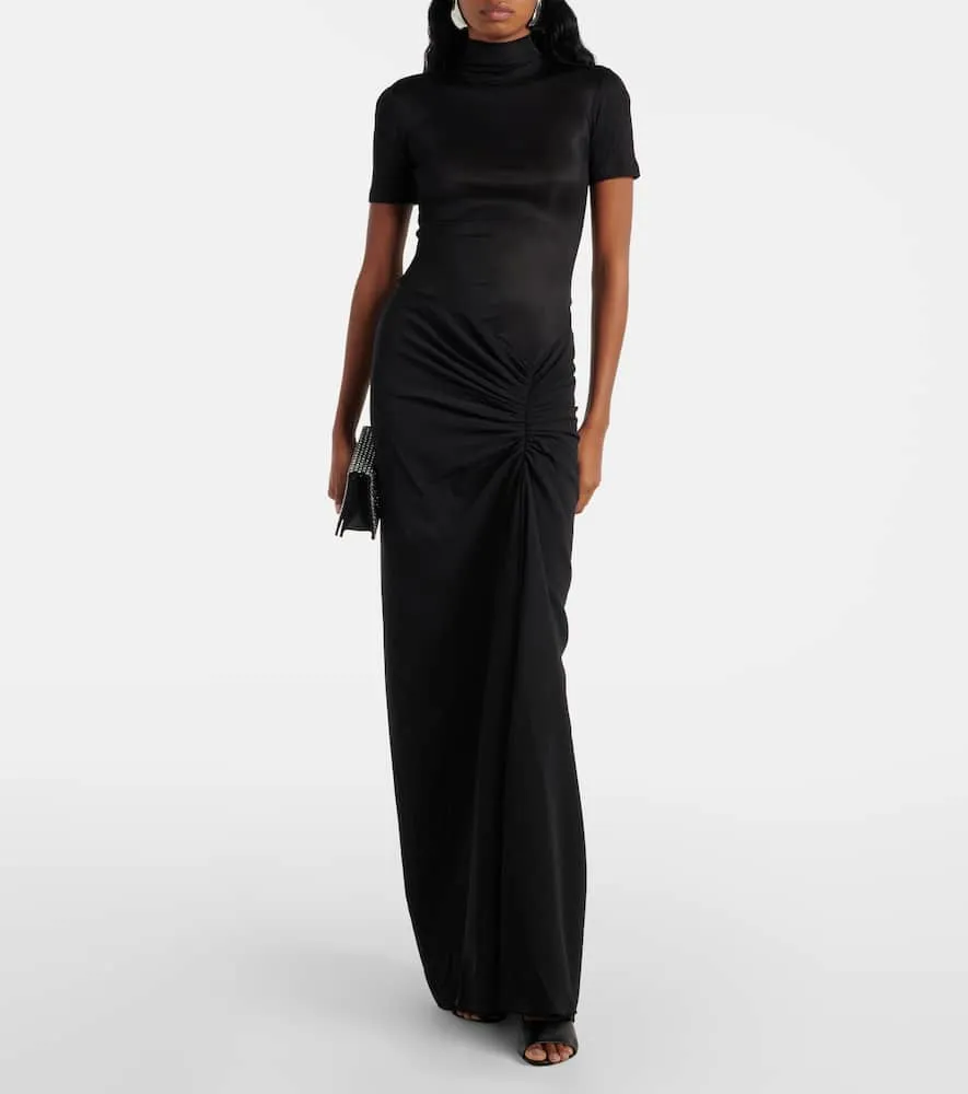 Christopher Esber Fusion gathered jersey and cr√É¬™pe maxi dress