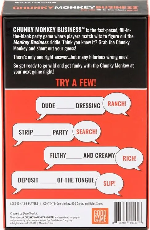 Chunky Monkey Business Fill In Game
