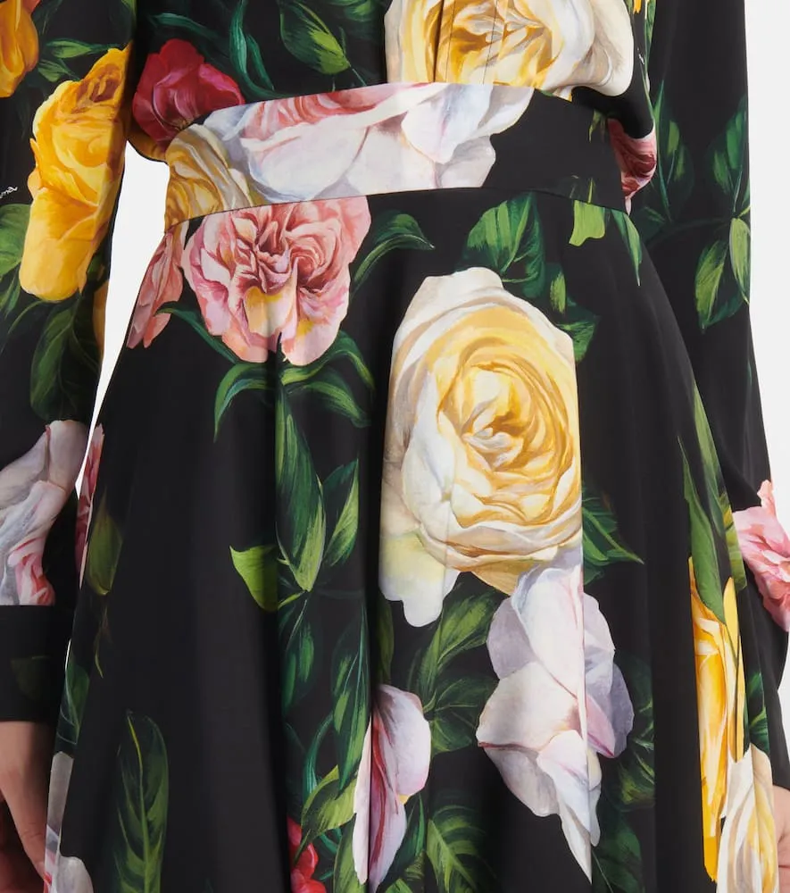Dolce&Gabbana Floral silk-blend charmeuse midi skirt