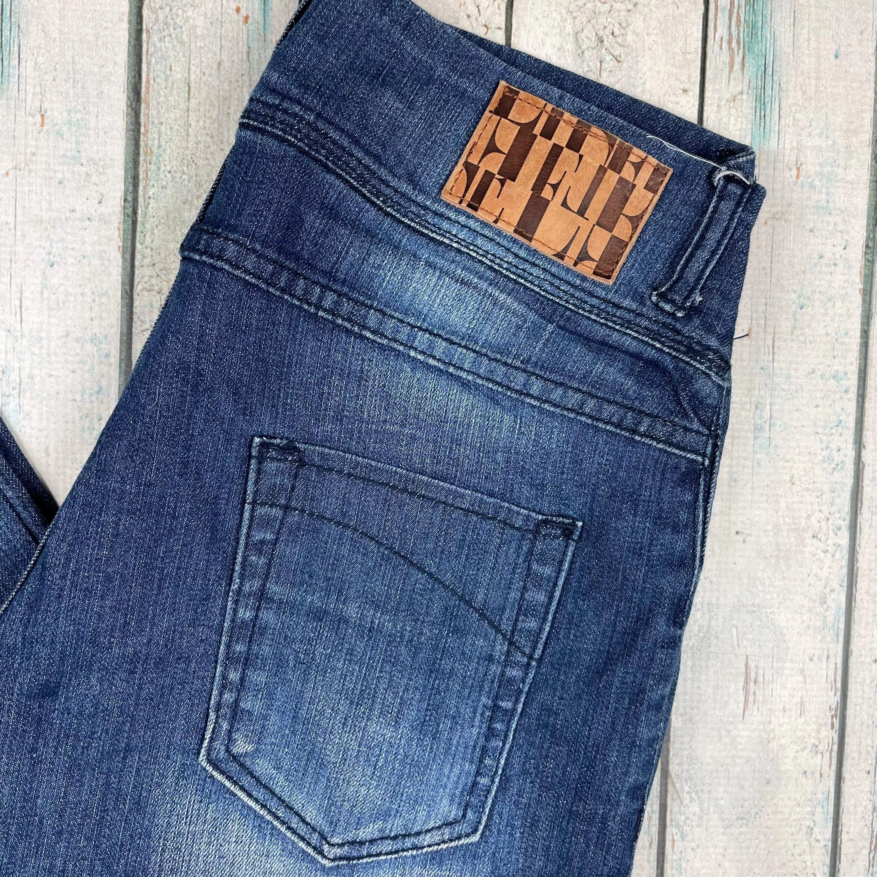 Elle Paris - Mid Rise Split hem Ankle Grazer Jeans Size- 28