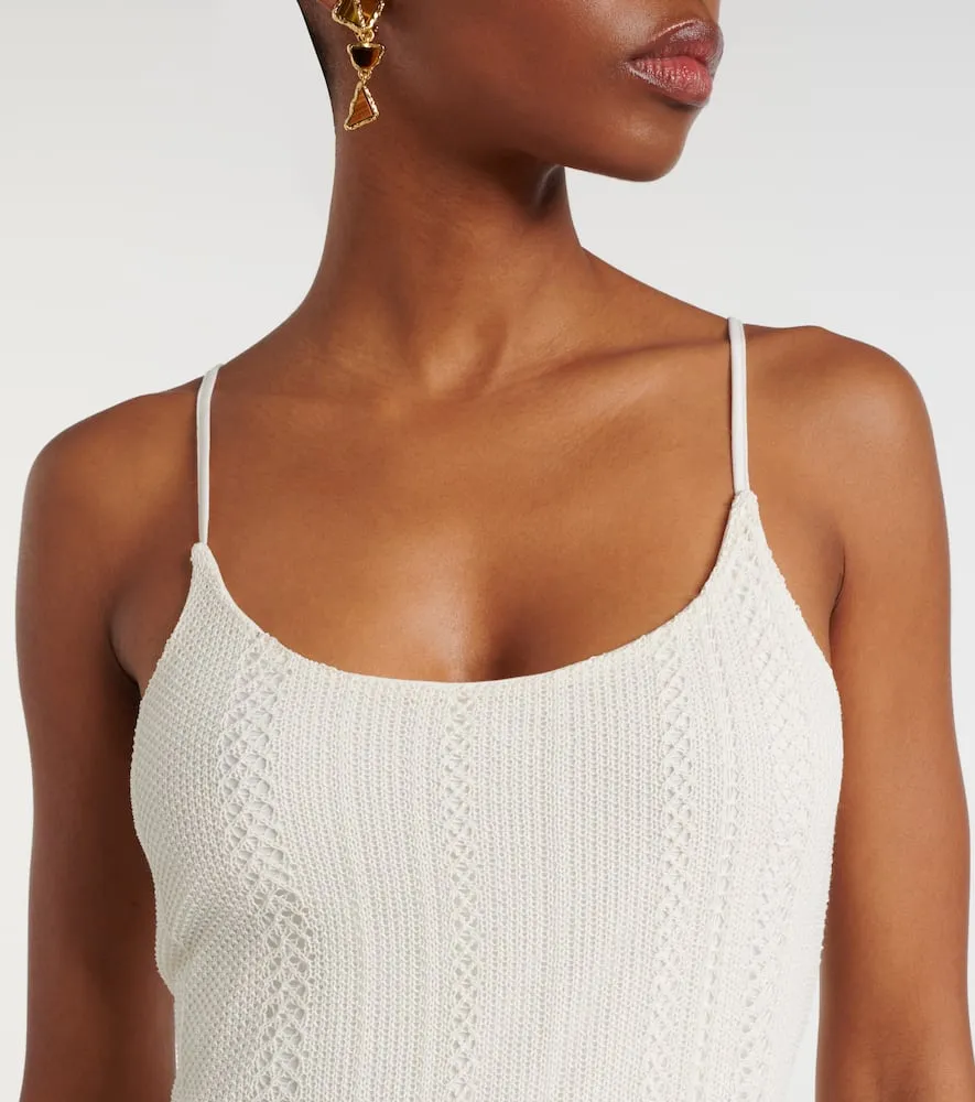 Faithfull Treillis crochet cotton-blend midi dress