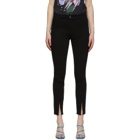 Frame Black 'Le High Skinny' Front Split Jeans