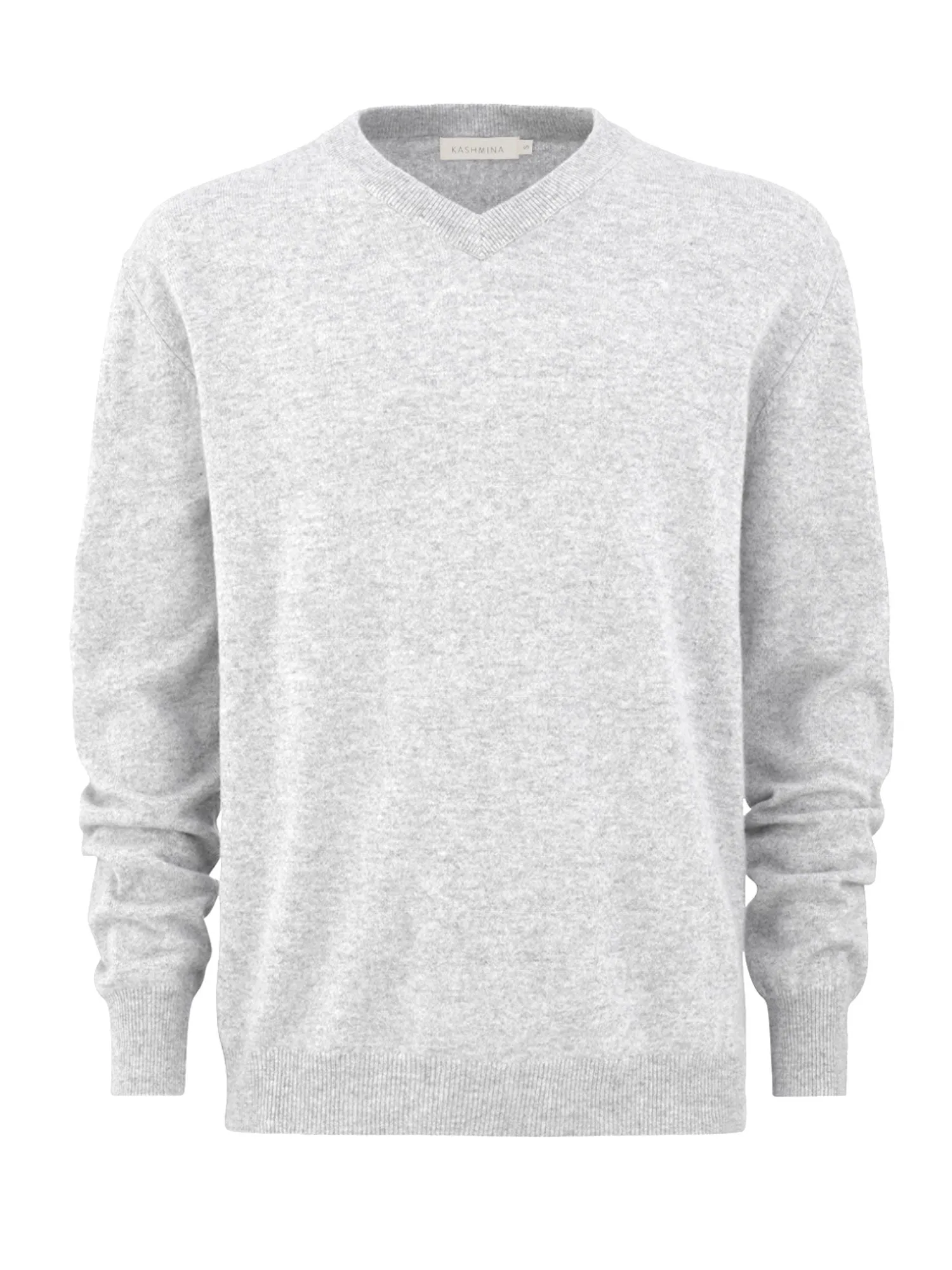 Herre kashmirgenser "V-neck" - lys grå