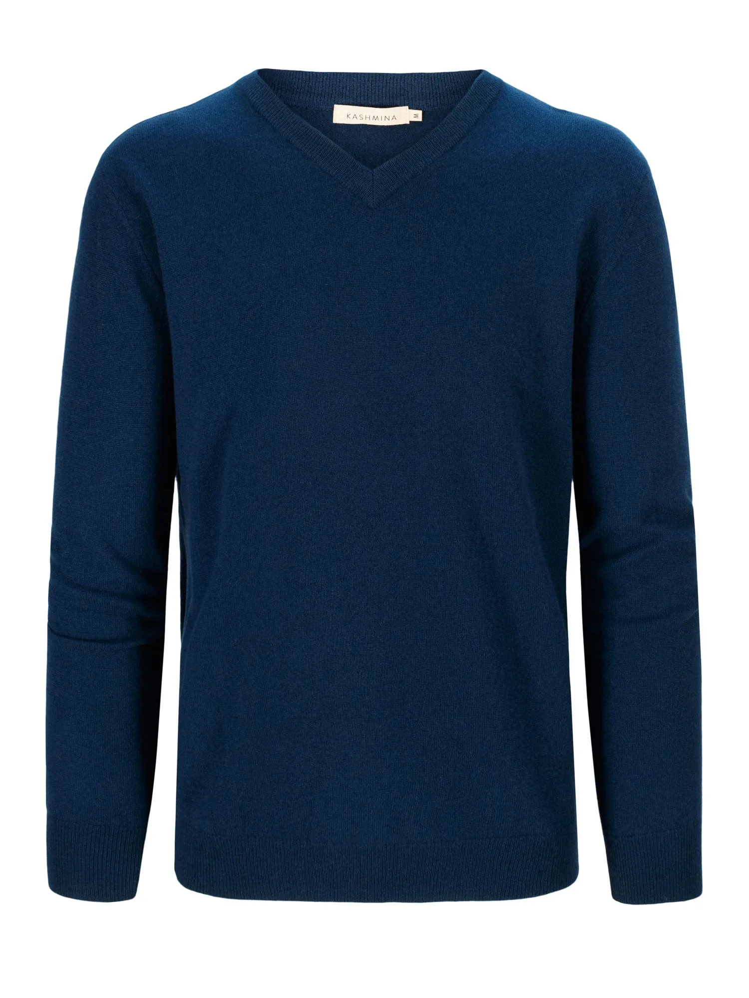 Herre kashmirgenser "V-neck" - mountain blue
