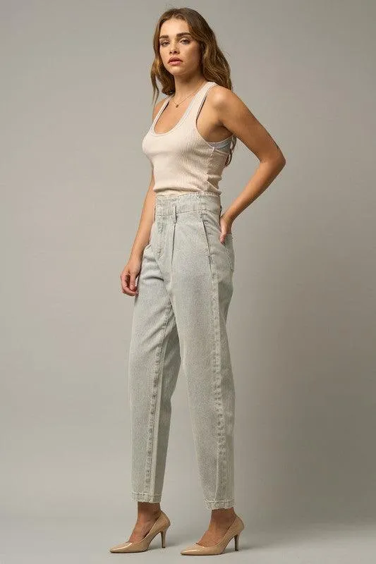 High Waist Balloon Ankle Jeans