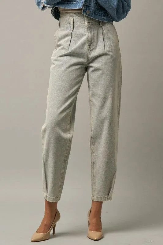 High Waist Balloon Ankle Jeans
