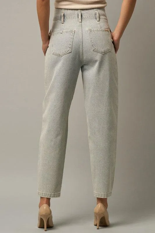 High Waist Balloon Ankle Jeans