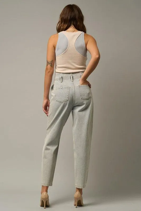 High Waist Balloon Ankle Jeans