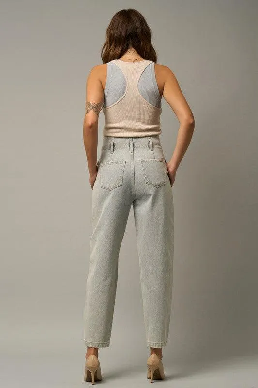 High Waist Balloon Ankle Jeans