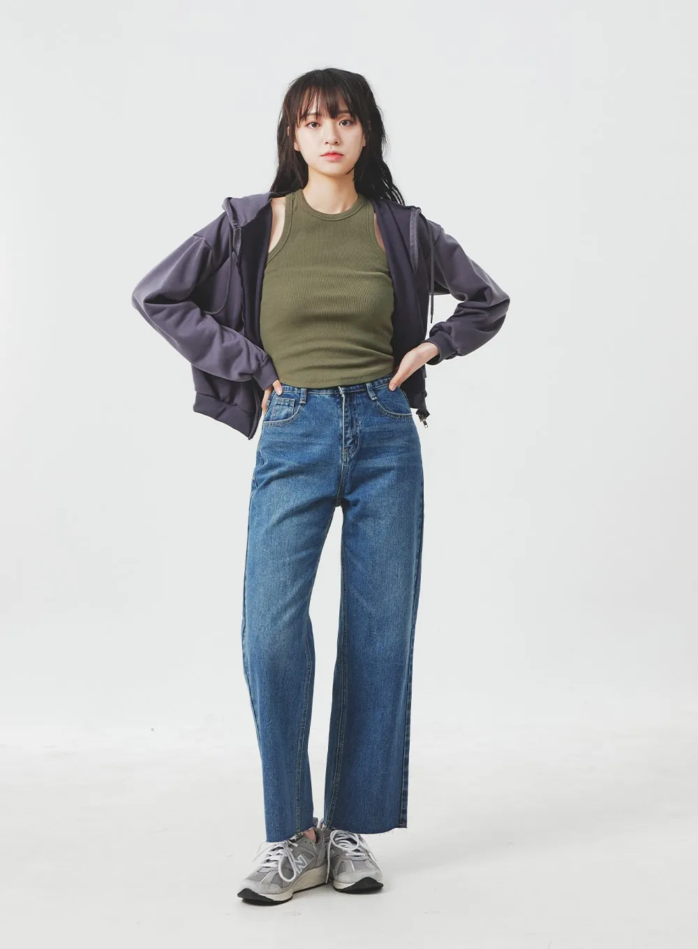 High Waist Mid-Wash Jeans BA305