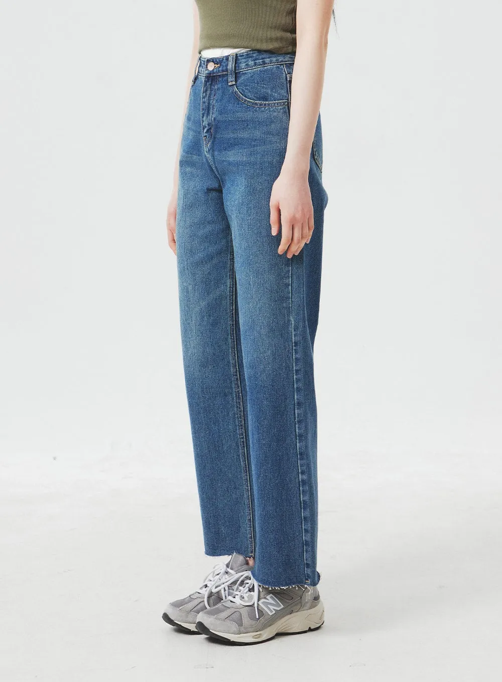 High Waist Mid-Wash Jeans BA305