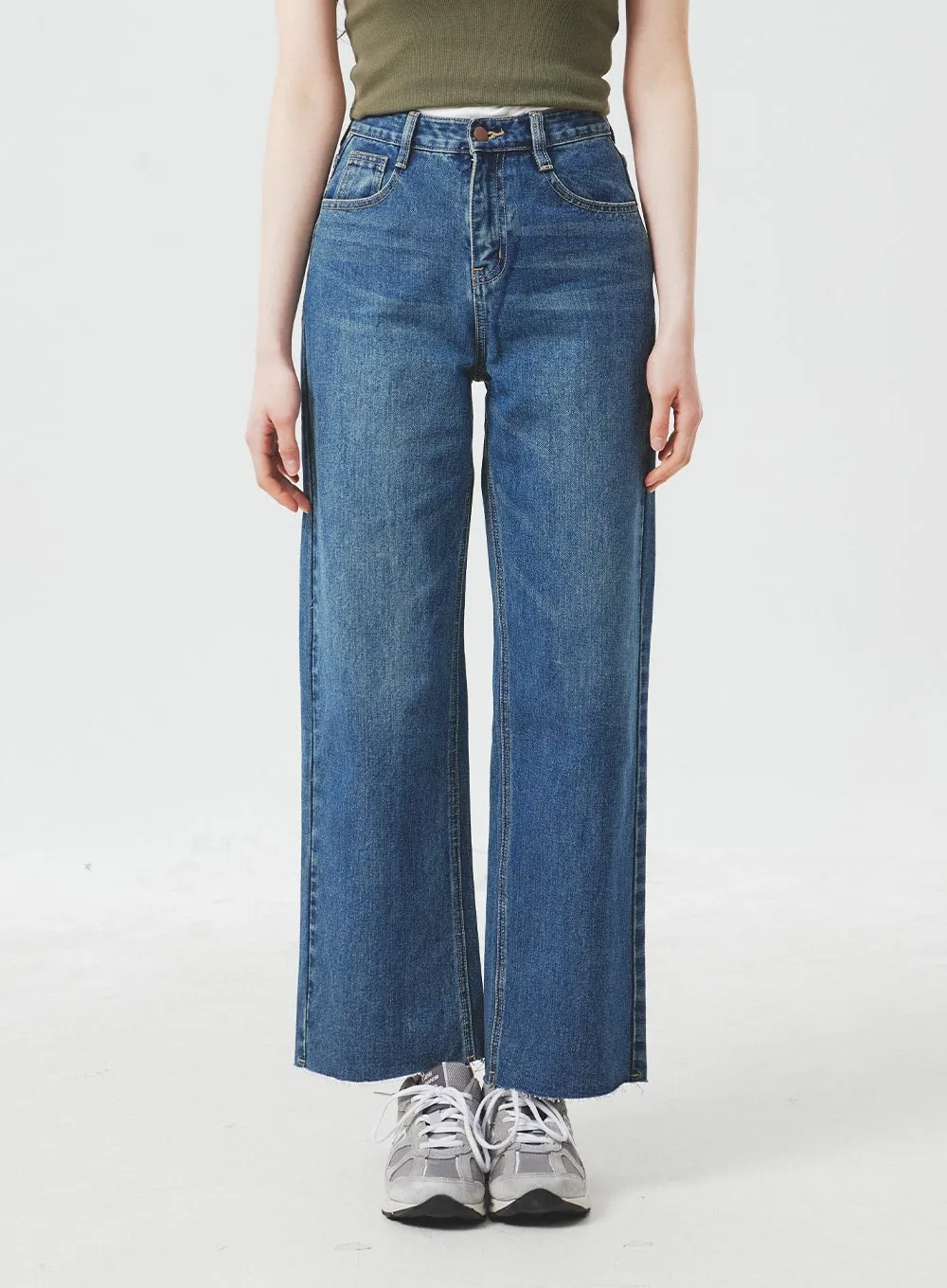 High Waist Mid-Wash Jeans BA305