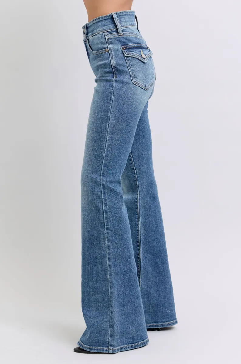 Judy Blue High Waist Flare Jeans with Tint