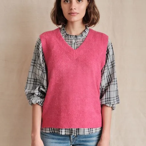 Rainbow Stitch Vest ~ Honeysuckle