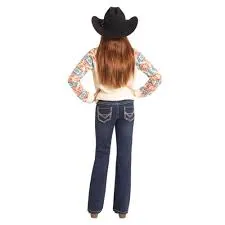 Rock & Roll Denim Girl's Pearl Stitch Bootcut Jeans