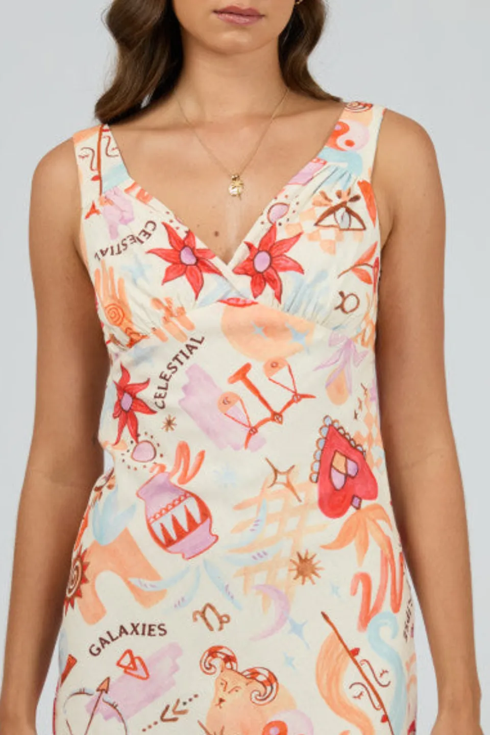 Tyra Vintage White Patchwork Maxi Dress