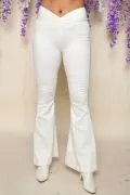 WRAP FRONT DETAIL HIGH WAIST FLARE JEANS